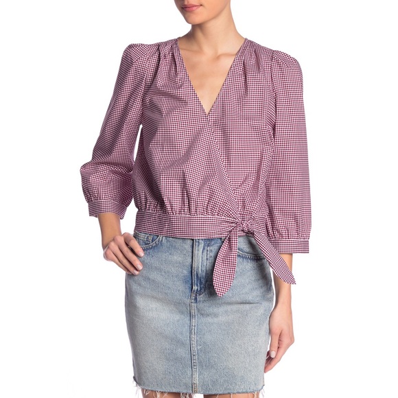 Madewell Tops - 🔥NWT🔥 Madewell Gingham Wrap Top